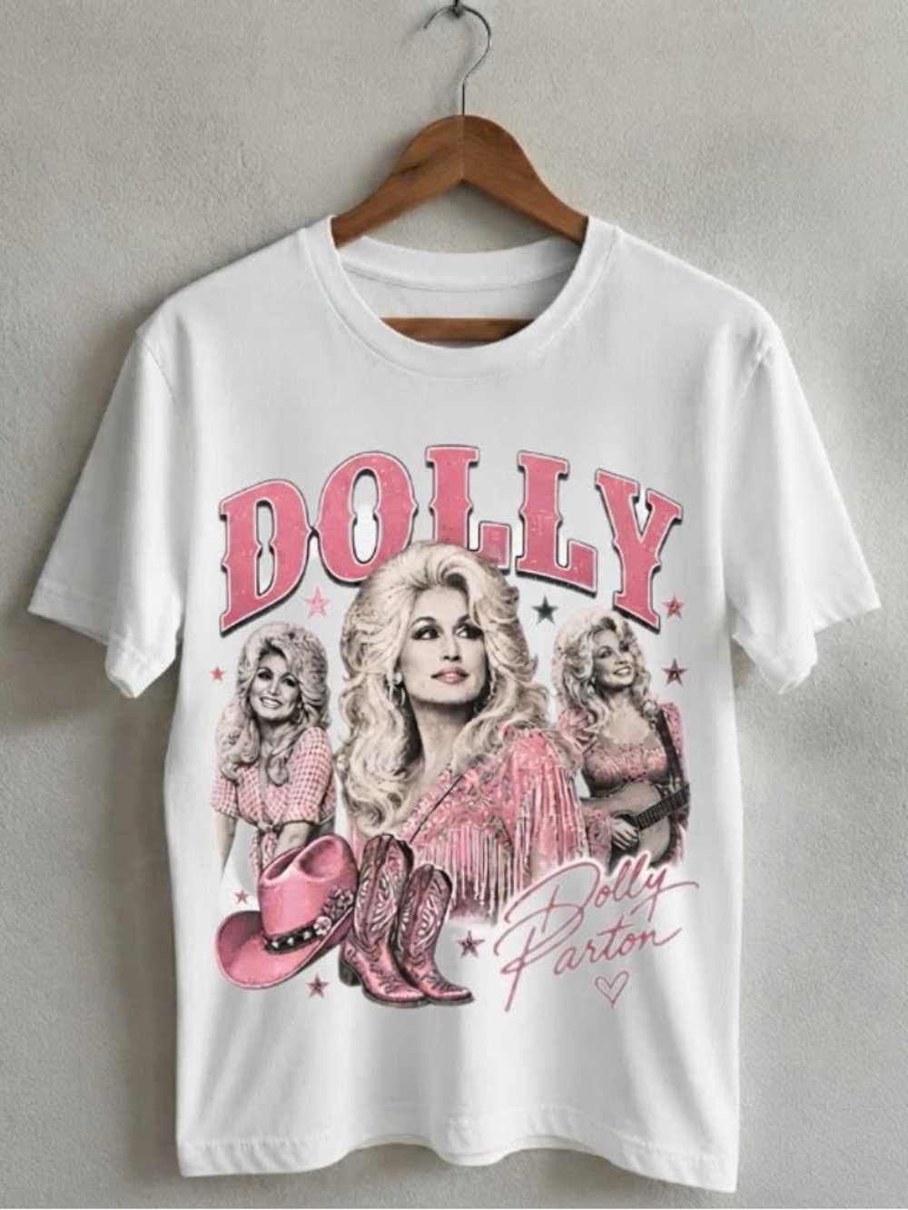 Gildan Shirt Dolly Parton Music White Graphic Tee